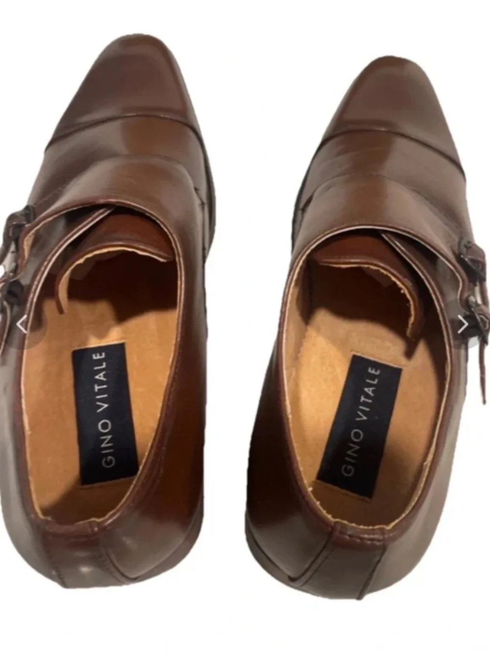 Gino Vitale Double Monk Strap Leather Lined Loafers / Brown Men's Size 10